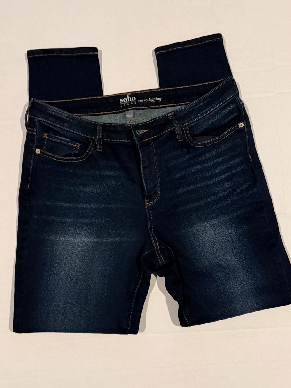 New York & Company Dark Blue Jeggings - Curvy Fit Size 14
